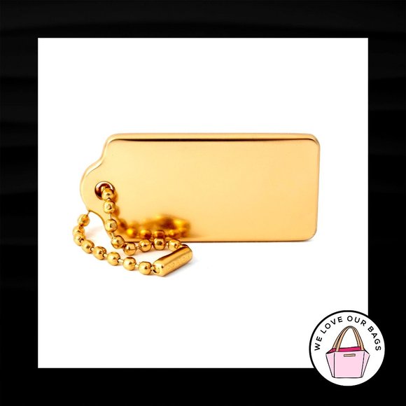 NEW 2.25" COACH NEW YORK GOLD BRASS THICK METAL FOB BAG CHARM KEYCHAIN HANG TAG - Picture 2 of 2